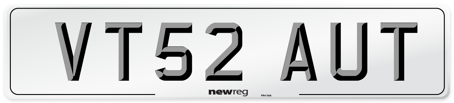 VT52 AUT Number Plate from New Reg